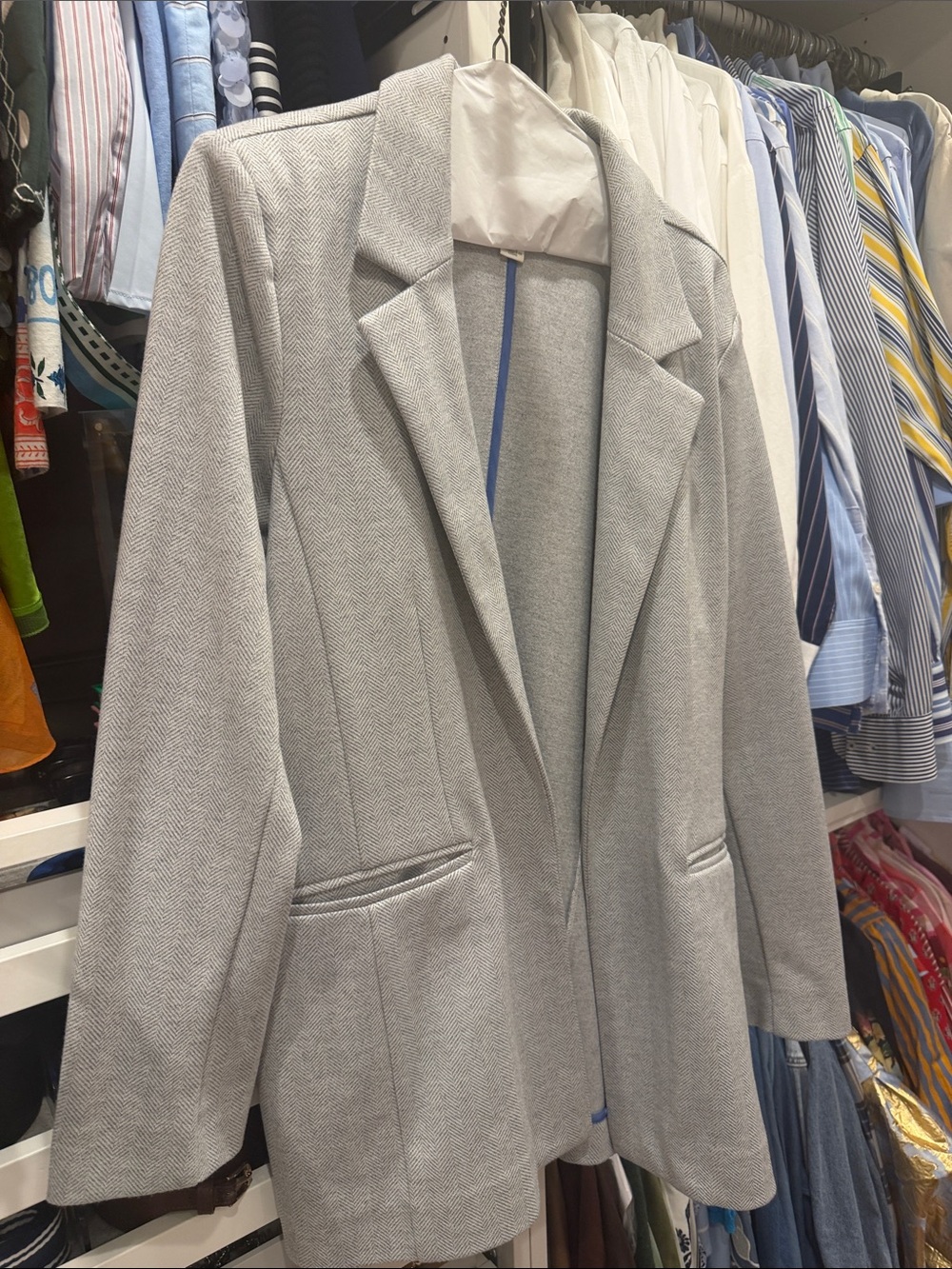 Treasure & Bond Classic Light Gray Women's Blazer Jacket